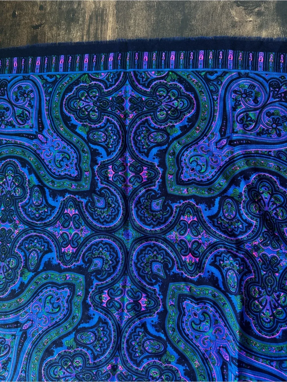 Paisley Scarf - Blue & Purple 30.5x30